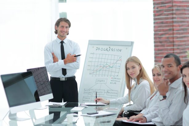 Kierownik i zespół biznesowy na spotkanie biznesowe.