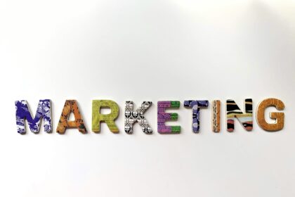 multicolored marketing freestanding letter