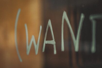 white letters on brown wooden table